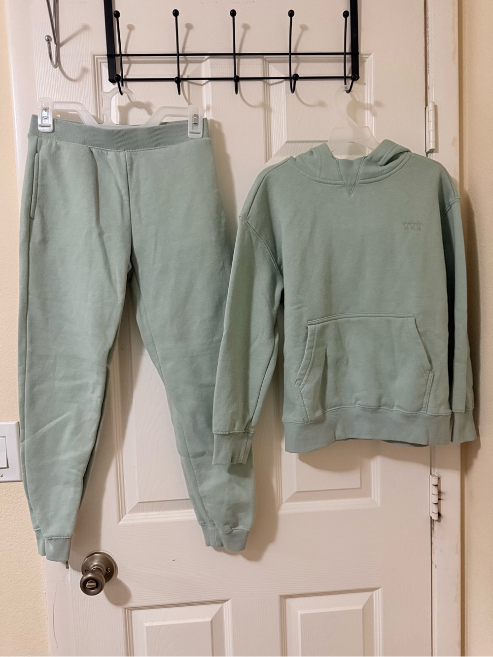 Kids Sage Green Sweatpants & Hoodie Set